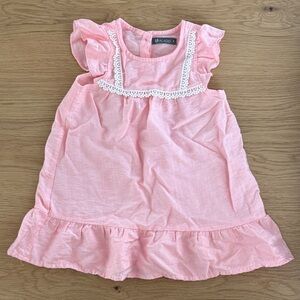 Pink Ruffle Sleeve Toddler Casual Dress